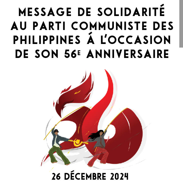 Message de solidarité au Parti communiste des Philippines à l’occasion de son 56e&nbsp;anniversaire